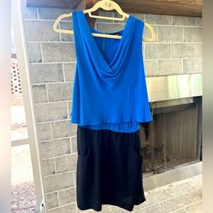 Fun and Flirty Blue and Black Minidress